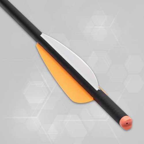 Each of the six, 20” bolts has a lightweight carbon shaft with a half-moon nock and bright, plastic fletching