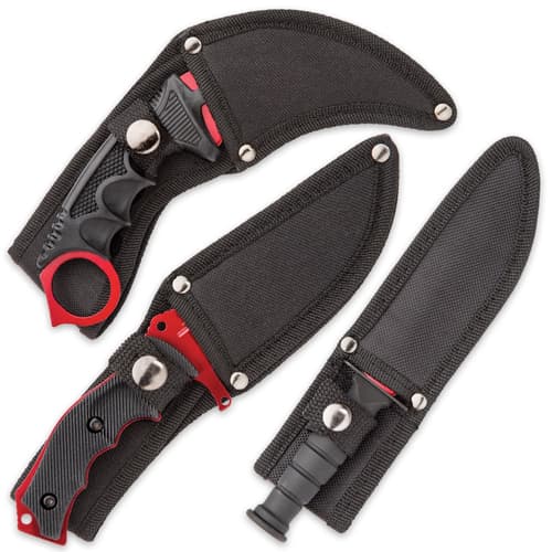 Black Legion Red Fury Triple Knife Set