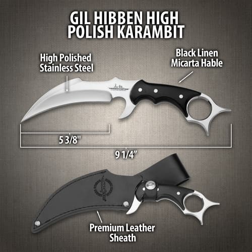 Gil Hibben High Polish Karambit With Sheath