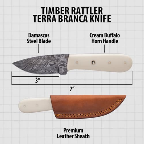 Diagram of knife with dimensions and features