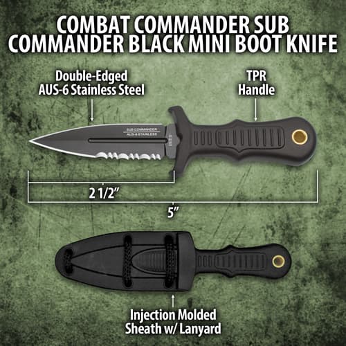 United Cutlery Sub Commander Black Mini Boot Knife