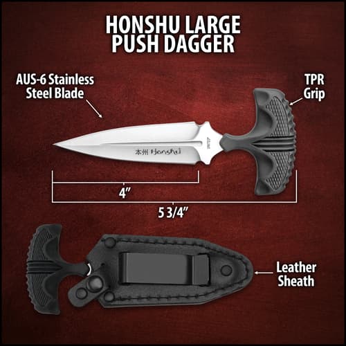 United Cutlery Large Honshu Push Dagger - Silver