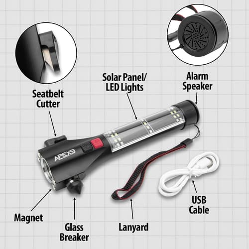 Details and features of the Emergency Flashlight.