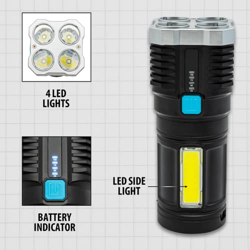 Details and features of the Rechargeable Flashlight.