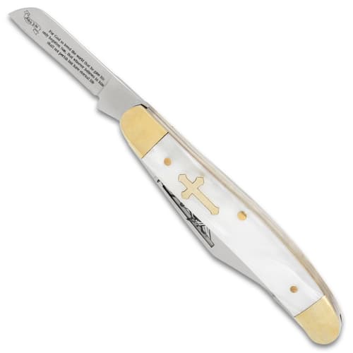 Christian Pearl Pocket Knife with only second blade showing