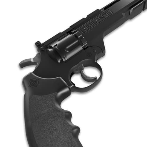 Black air pistol grip and trigger detail