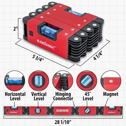 The variety of features of the Disturbed Tools Multi-Function Foldable Level