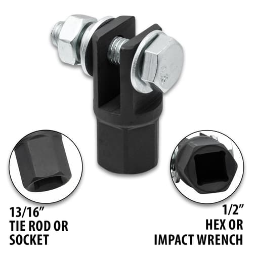 Different views of the scissor jack adapter