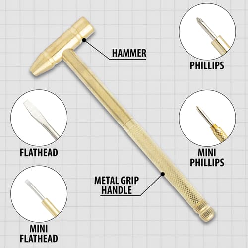 Details and Features of the Hammer & Screwdriver Set.