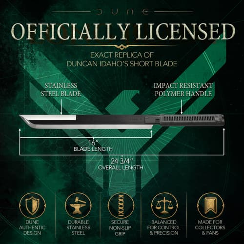 Officially licensed replica of Duncan Idaho's short blade