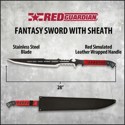 Fantasy sword with sheath, 28 inches long