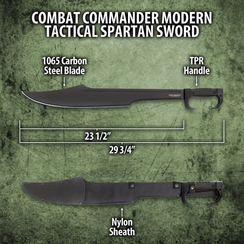 Combat Commander Modern Tactical Spartan Sword - 1065 Carbon Steel