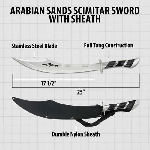 Diagram of Arabian Sands Scimitar with dimensions