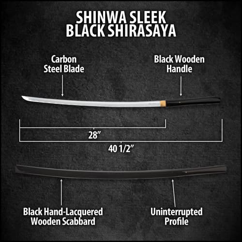 Shinwa Sleek Black Shirasaya Sword