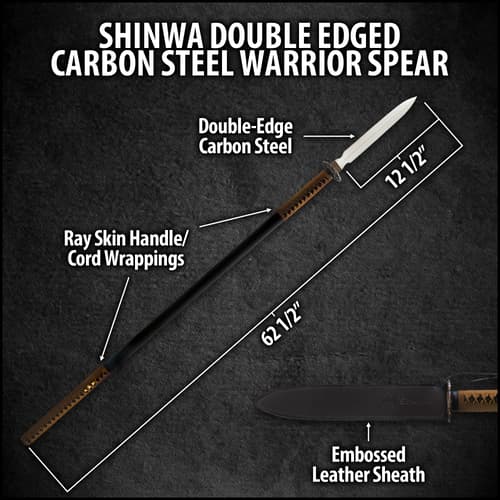 Shinwa Double Edged Carbon Steel Warrior Spear Tan