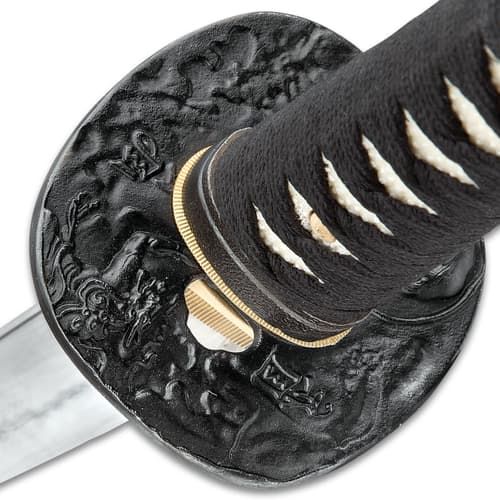 A detailed look at the katana's tsuba