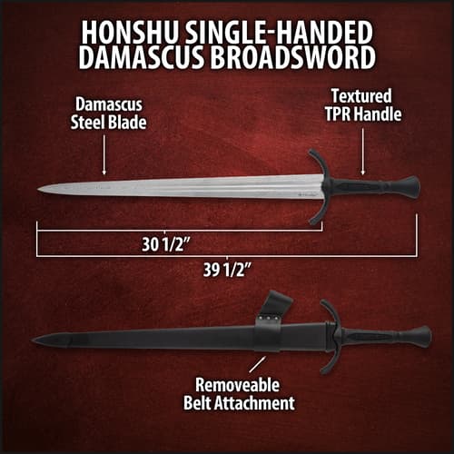 Single-Handed Damascus Broadsword specifications