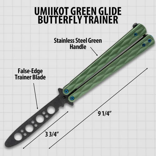 Details and features of the Green Glide Butterfly Trainer.