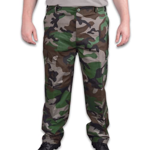 The BDU pants are available in sizes large, 1XL and 2XL