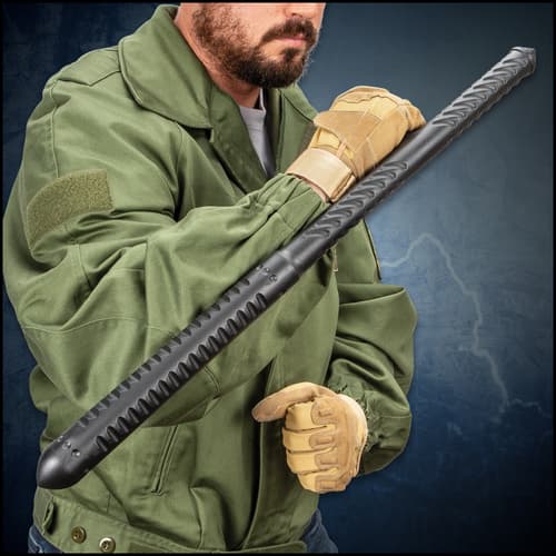 Night Watchman Tac-Tonfa Baton - Solid One-Piece Polypropylene Construction, Grippy Handle - Length 23 1/2”