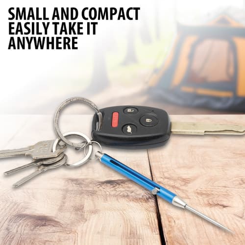 Blue Trailblazer Toothpick attached to keys