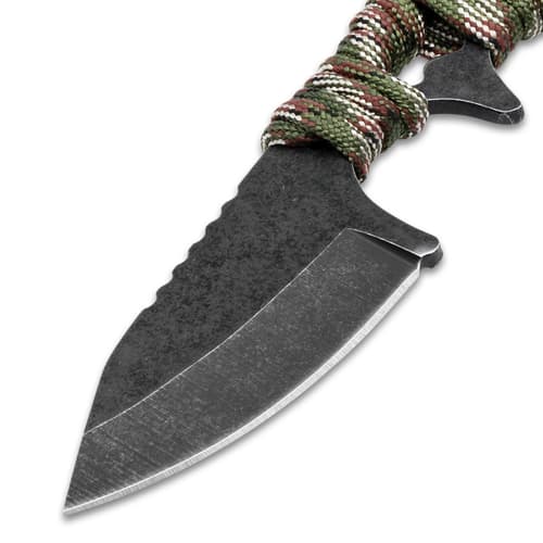 The mini fixed blade knife's blade