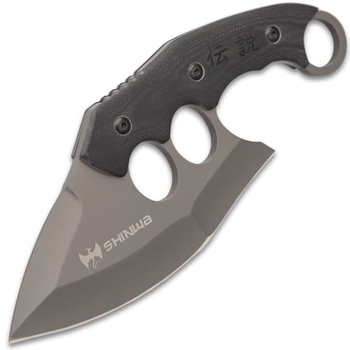 Shinwa Yaobai Ulu Knife And Sheath - 3Cr13 Stainless Steel Blade, Non-Reflective Finish, G10 Handle Scales - Length 7 3/4”