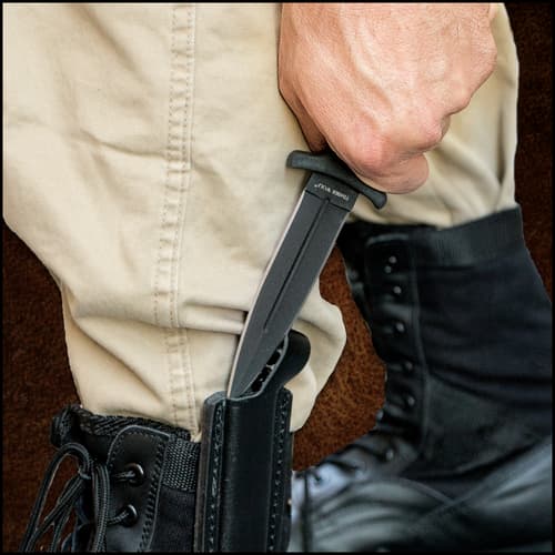 Timber Wolf Tactical Boot Knife with Clip-on Leather Sheath