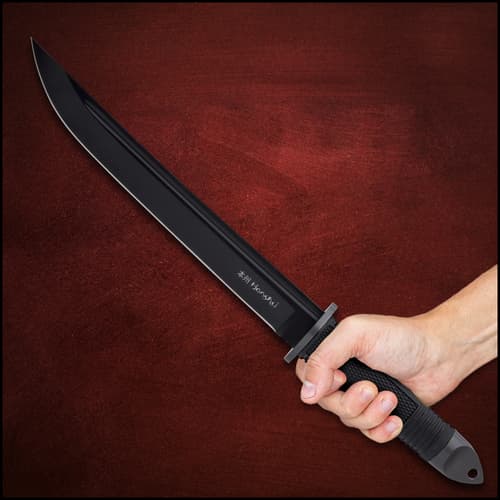 United Cutlery Honshu Midnight Forge Tanto - Stainless Steel, Black Blade, TPR Handle, Steel Guard And Pommel