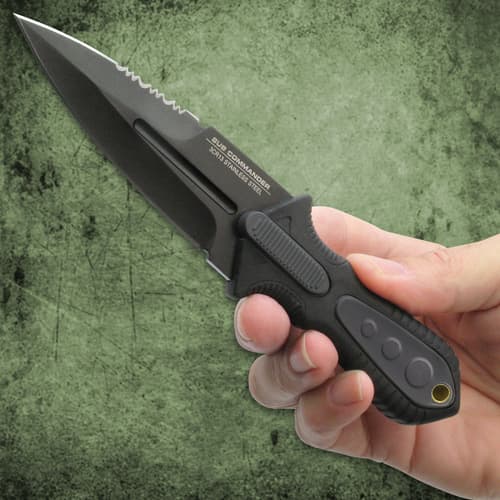 Combat Commander Sub Commander Next Generation Boot Knife - 3Cr13 Stainless Steel Blade, Brass Lanyard Hole - Length 6 1/2”