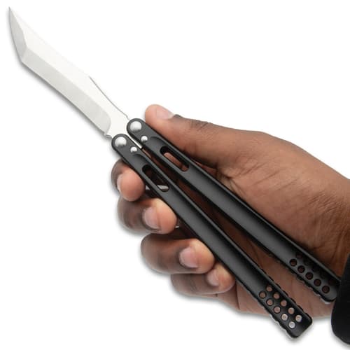 Armed Force Tactical D2 Steel Butterfly held in hand