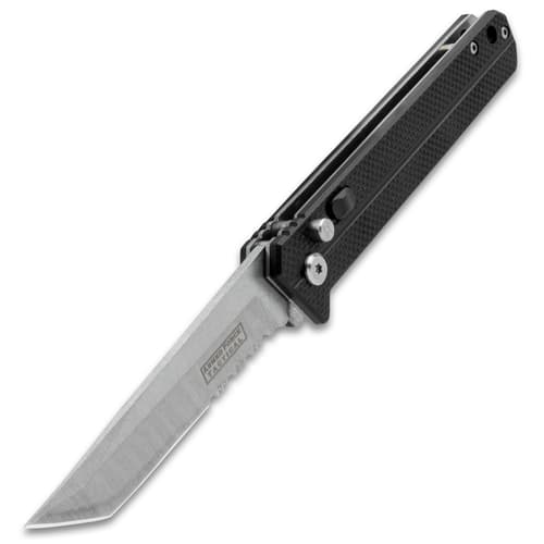 Angled image of the Blackhawk Automatic Knife.