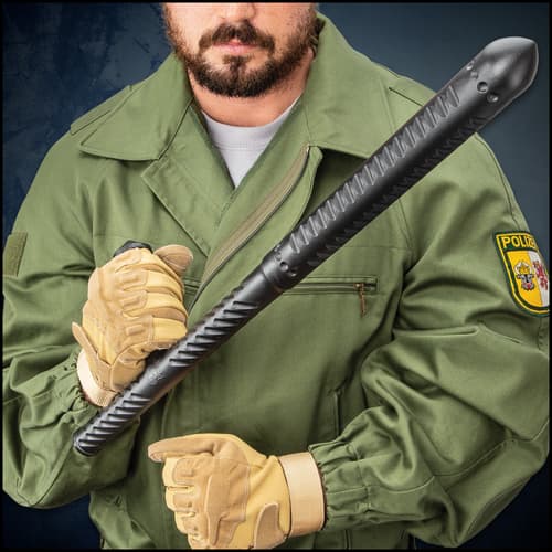 Night Watchman Tac-Tonfa Baton - Solid One-Piece Polypropylene Construction, Grippy Handle - Length 23 1/2”