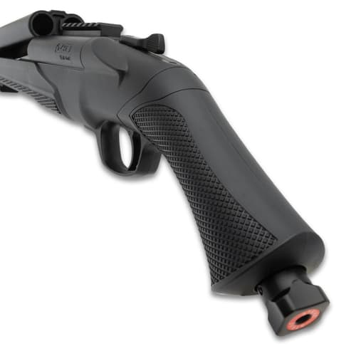 Paintball Marker Shotgun grip close up