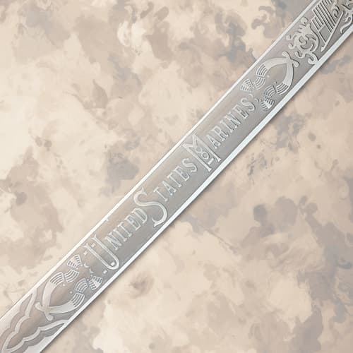 Engraved 'United States Marines' on sword blade