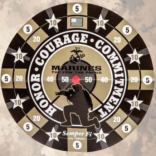 USMC-themed paper target with scoring zones