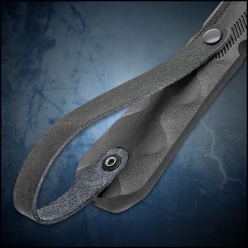 Night Watchman Blackjack Slapper - Solid TPR Rubber Construction, Molded Texture, Genuine Leather Handle Strap - Length 10”