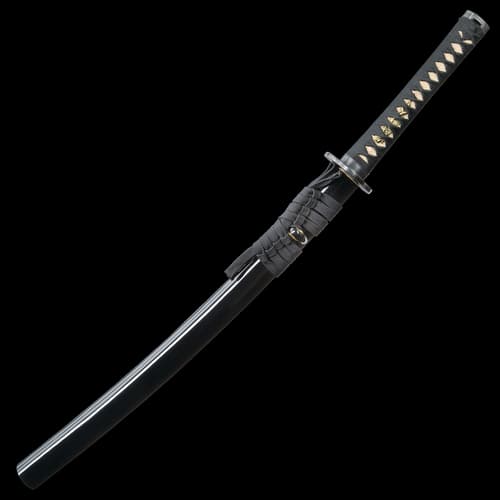 Shikoto Touchstone Handmade Wakizashi / Samurai Sword - Hand Forged Clay Tempered T10 High Carbon Steel - Ray Skin; Iron Tsuba; Certificate of Authenticity - Functional, Full Tang, Battle Ready