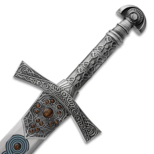 Sword hilt with ornate design and engravings