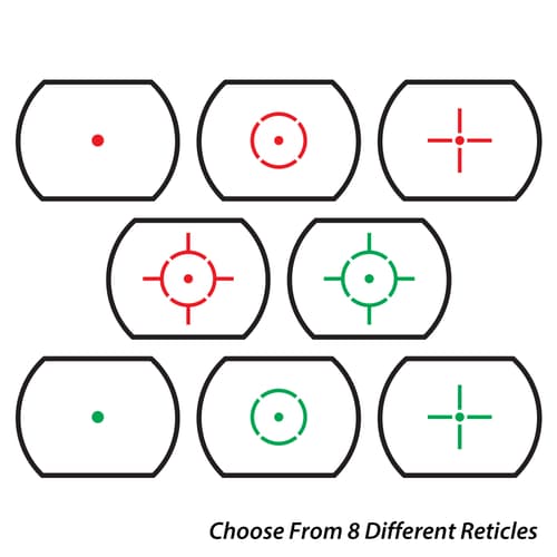 GVT Tactical Combat Reflex Sight - Eight Reticles, 33MM Lens With Anti-Glare, Red And Green Dot Sight, Integrated Rail