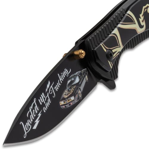 Bandit Pocket Knife blade close up