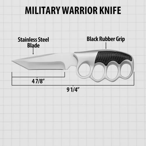 Diagram of military knife with dimensions