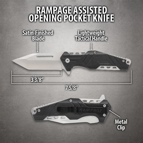 Diagram of a pocket knife with measurements and features