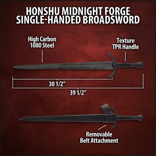 Honshu Midnight Forge Broadsword specifications