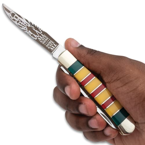 Vietnam Veteran Knife in hand