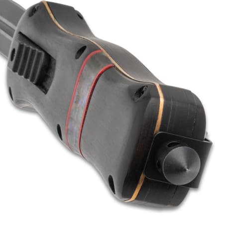 Black Steel Serpent handle close up