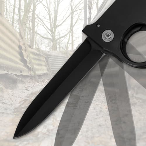Close-up of black knife blade