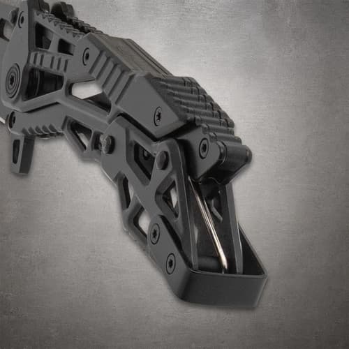 Close-up of knife handle showing detailed design