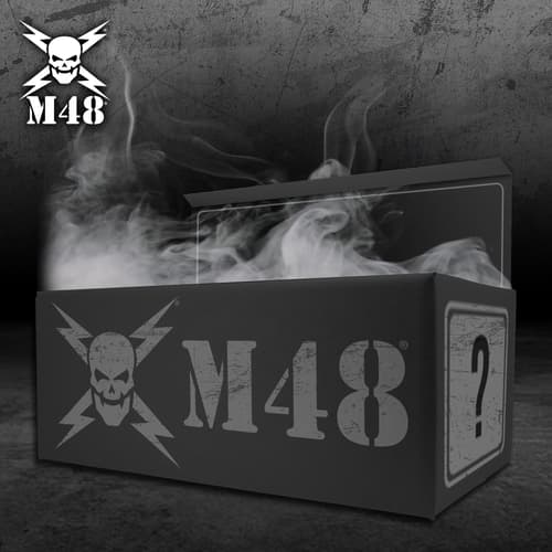 Black box with M48 logo and smoke
