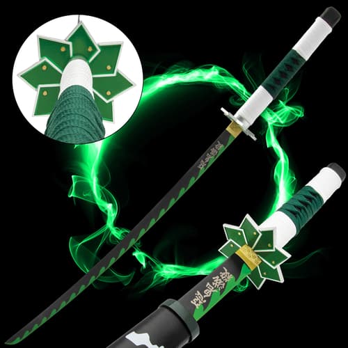 The Sanemi Shinazugawa Green And Black Dragon Slayer Sword makes a great addition to your anime weapons collection